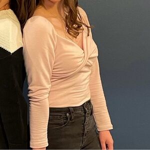 Final Touch Soft Pink Long Sleeve Blouse